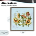 thumbnail image 4 of Stupell Industries Cottage Sunflowers & Bee on Blue Brown Floating Frame Canvas Art, 25 x 25, by Susan Winget, 4 of 8