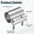 thumbnail image 4 of 4pcs Exhaust Clamp 2.1" Stainless Steel Lap Joint Band Clamp Exhaust Pipes Connection with M10 Screws for Car Muffler Elbow Pipes, 4 of 7
