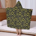 thumbnail image 5 of Black Sunflower Leaf Pattern Hooded Bath Towel，50"x30" for Ages 3 To 12 Kids, Quick Dry Lightweight Soft Microfiber Hood Beach Towel Cover Up for Kids, 5 of 7