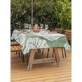 thumbnail image 3 of Outdoor Tablecloth with Umbrella Hole for Patio/Picnic/Party/Camping, Vintage Shell Sage Green Waterproof Table Cloth Rectangle Table Cover Washable, Summer Ocean Coastal (60"x 102"), 3 of 9