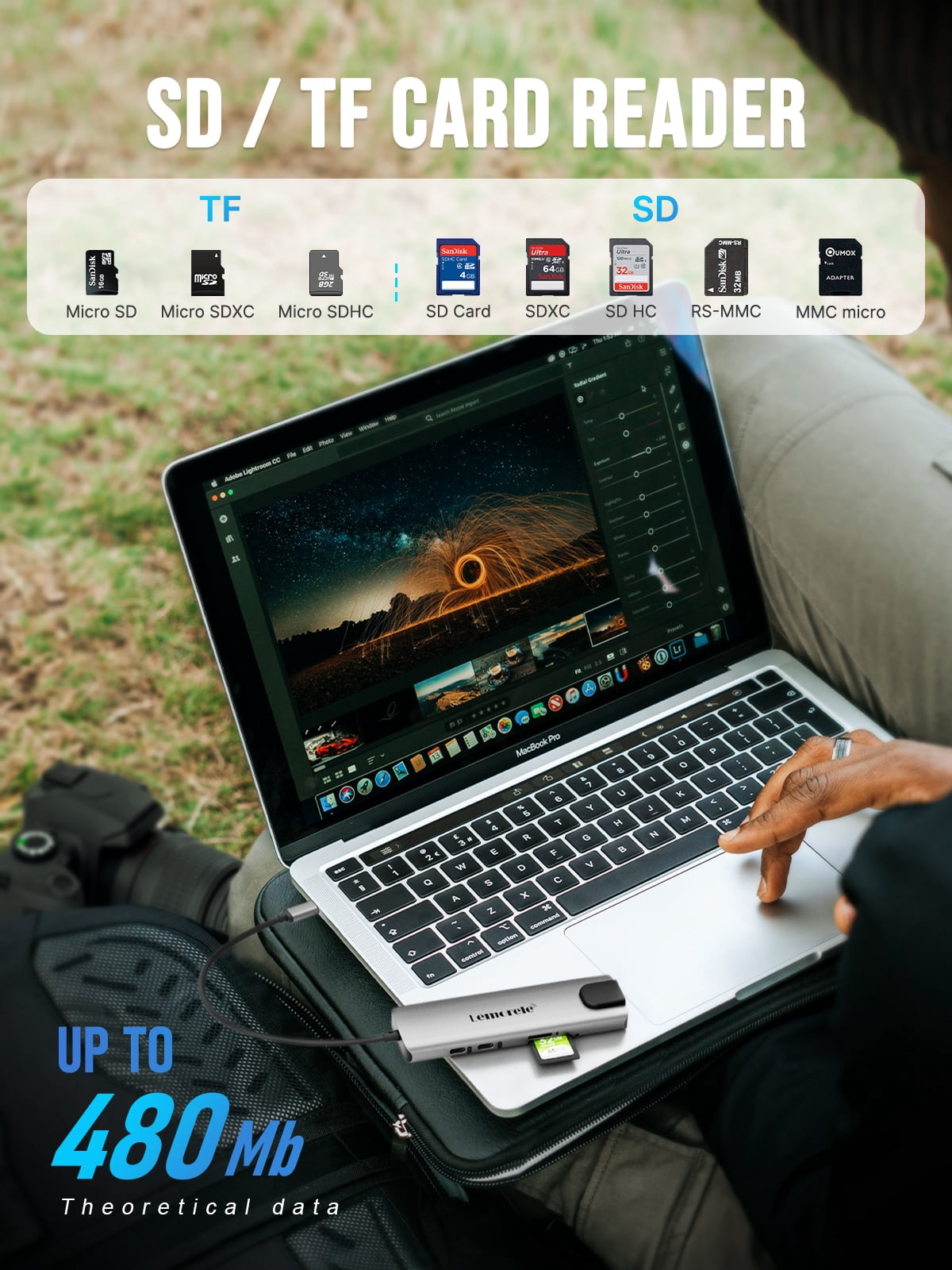 Lemorele 9 in 1 Docking Station with 4K HDMI, Power Port, SD/TF,Gigabit Network, 5Gbps USB 3.0Data Port, USB C Hub for  Dell/HP/Lenovo/Mac Laptop
