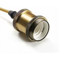 thumbnail image 2 of Lámpara colgante de metal Suspensión de lámpara Casquillos de lámpara E27 con cable, casquillo de lámpara Casquillo de suspensión de techo trenzado de bronce ajustable de 10 cm, para iluminación de t, 2 of 4