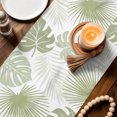 thumbnail image 3 of Table Runners 70 Inches Long Dress Scarves, Sage Green Palm Leaves Farmhouse Coffee/Dining/Kitchen Table Decor, Holiday Table Runner, Tropical Botanical Summer 13x70 Inch, 3 of 9