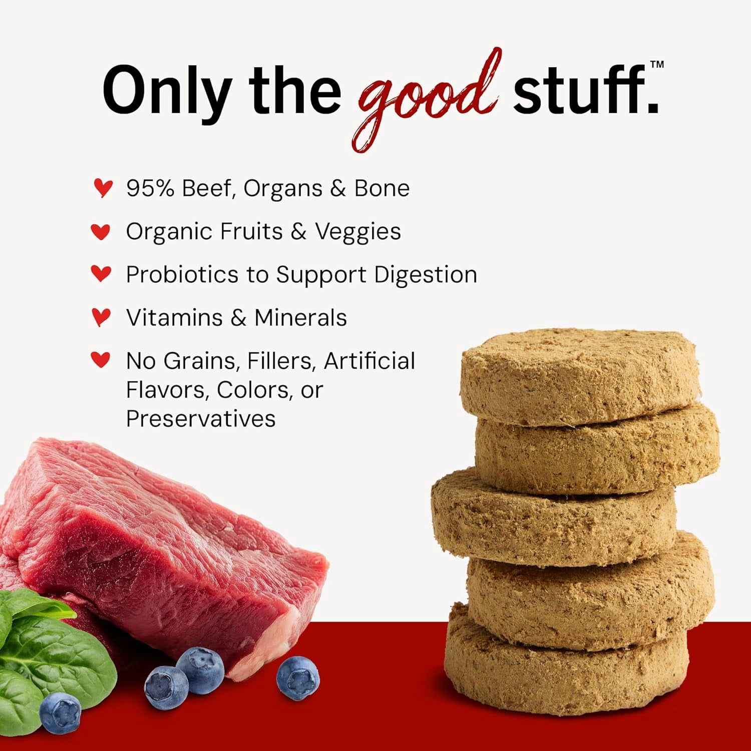 Stella & Chewy's Freeze-Dried Raw Dinner Patties for Dogs - Stella's Super Beef Recipe - 25 Ounce Bag