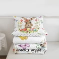thumbnail image 5 of Erosebridal Happy Easter Eggs Kids Full Size Comforter Sets,Cute Rabbit Colorful Butterflies Kawaii Flowers Bedding Sets Reversible 3-Piece, 5 of 7