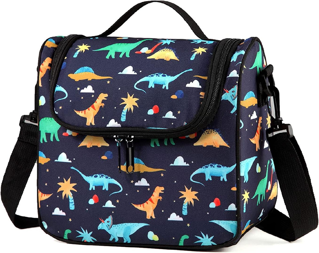 LUREMADE Kids Insulated Lunch Box for Boys Lunch Bag Kids Toddler Teen  School Daycare Kawaii Cute Travel bags (Dinosaur Skater)