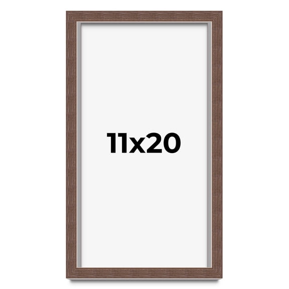 11x20 Shadow Box Frame Brown | 1.125 inches Deep Real Wood Rustic Shadowbox Display Frame | UV