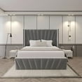 thumbnail image 1 of Velets Eva Soft Padded Lift Up Storage Bed Frame with Hydraulic Gas Lift, Tufted Upholstered Headboard, Platform Bed with Under Bed Storage, Queen, 1 of 7