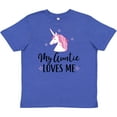 thumbnail image 3 of Inktastic My Auntie Loves Me Unicorn Youth T-Shirt, 3 of 5