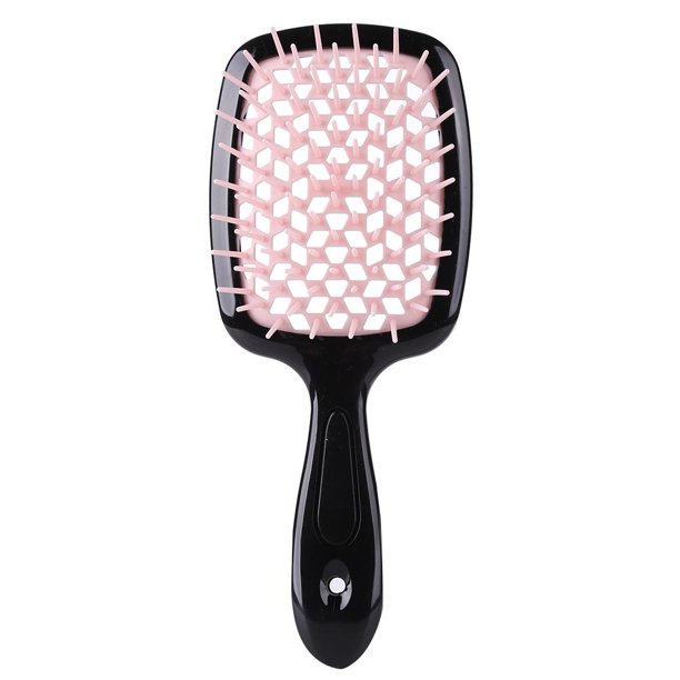 Cepillo Pelo Salón Masaje Cuero Cabelludo Con Peine Cojín Aire Dientes Anchos (rosa Negro)