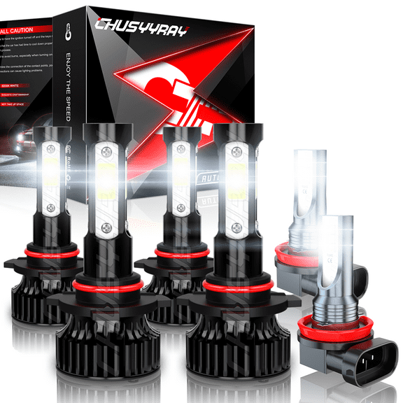 For Hyundai Santa Fe 2019-2020 White LED Headlight Hi/Low Beam Fog Light Bulbs Combo