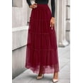 thumbnail image 4 of PRETTYGARDEN Women's Tulle Skirt Summer Flowy High Waisted A-Line Cute Fall Fairy Layered Mesh Maxi Long Skirts, 4 of 10