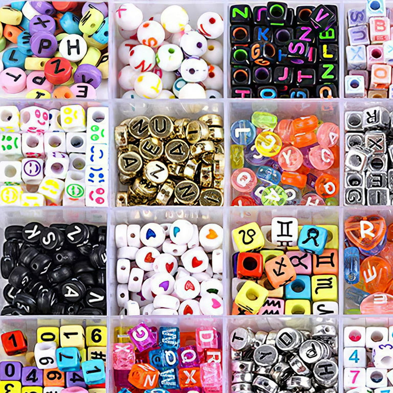24 Grids Alphabet Beads Colorful A-Z Letter Beads Household Vowel