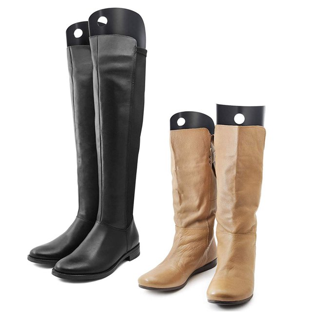 8 Paires d'Inserts de Shaper de Chaussure, Bottes en PVC Noir Supportent des Inserts de Chaussure Haut Supportent des Arbres de Chaussure de Support Automatique Grand Short Inserts de Shaper de Chaussure Pad 6 In-20 In