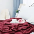 thumbnail image 3 of Unique Bargains Fleece Plush Throw Blanket, 91" x 102", Burgundy, 3 of 6