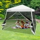thumbnail image 2 of Costway 3x3m Carpa Plegable Instantáneo de Exterior Tienda de Patas Inclinadas con Paredes Laterales Altura Regulable para Patio Playa, 2 of 10