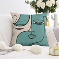thumbnail image 3 of Abstract Faces Throw Pillow Covers, Modern Print Line Colorful Decorative Throw Pillow Covers 18 X 18 Inch, Set Of 2, Linen Study Sofa Cushion Cover Indoor Living Room Home Decor, 3 of 7