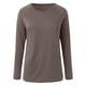 thumbnail image 3 of MKLEKYY Playeras Mujer Casual Camiseta Informal De Manga Larga Para Mujer, Cuello Redondo, Abertura Lateral, Estilo Túnica Holgada De Otoño Talla XL, 3 of 3