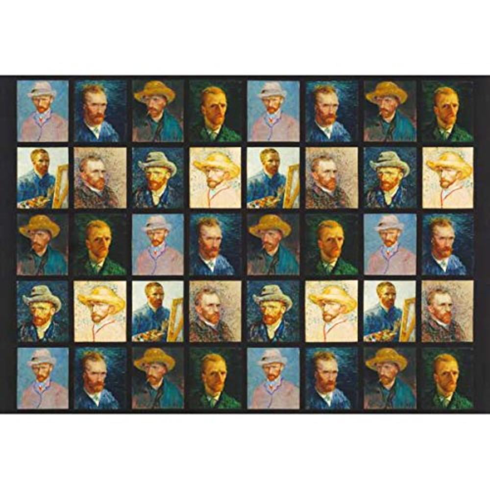 Fabrics Vincent Van Gogh Digital Multi Van Gogh Portrait Squares Panel