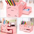 thumbnail image 4 of Stylish Desk Organizer For Office, Cute Design Desk Caddy With Drawers, Multi-Layer Stationery Storage For Pens, Erasers, Rules (Pink), 4 of 5