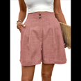 thumbnail image 1 of Pantalones Cortos de de Cintura Alta y Pierna con Bolsillos para Mujer, de Verano Rosa L, 1 of 7