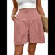 thumbnail image 1 of Pantalones Cortos de de Cintura Alta y Pierna con Bolsillos para Mujer, de Verano Rosa L, 1 of 7