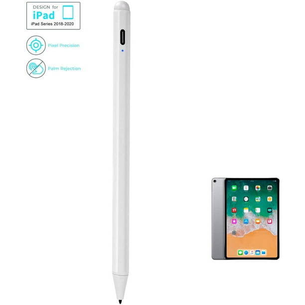 Stylet pour écrans tactiles iPad, crayon numérique capacitif stylet actif  avec pointe de 1,0 mm avec rejet de la paume pour 2018-2020 Apple iPad  Pro/Pro 3/6e/7e/Mini/Air Gen écriture/dessin précis