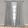 thumbnail image 5 of Ambesonne Botany Curtains, Dots Lines and Dandelions, Pair of 28"x95", Dimgray Pale Seafoam, 5 of 5