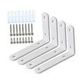 thumbnail image 2 of Shangren 4Pcs Corner Brace Sets Joint Angle Brackets for Laundry Room Kitchen Cabinet White, 2 of 8