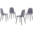 thumbnail image 5 of INO Design 5 Piece Modern Kitchen Dining Room Table Set for 4, Classic Wooden Desk Top with Upholstered Fabric Chairs with Metal Legs (Grey), 5 of 7