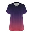 thumbnail image 5 of Ruimatai Plus Size Women's V-Neck Short Sleeve Printed T-Shirt Soft Comfortable Stretchy Casual Blouse Trendy Flowy Top, 5 of 5
