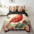 thumbnail image 2 of Manfei Red Cardinals Berry 7 Pieces Bedding Comforter Set,Rustic Pine Cone Full Bedding Set,Merry Christmas Fitted Sheet Flat Sheet For Girls,Ultra Soft Home Decor Reversible, 2 of 8
