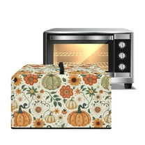 TSOVTHRID Pumpkin Sunflower Floral Print Microwave Oven Dust Cover Heat-Resistant Microwave Oven Cover with Handle Dustproof Decor Accessories for Kitchen Fall Decor, 20.9"W x 15.7"D x 12.4"H, L