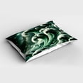 thumbnail image 2 of Ambesonne Green Pillow Sham, Marble Print Waves Galaxy Sky, 26" X 20", Dark Teal, 2 of 2