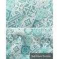 thumbnail image 6 of Green Mexican Linen Curtain Valance for Bedroom/Bathroom/Kitchen/Office/Living/Dining Room Window,Boho Mosaic Floral Modern Morocco Tiles Pocket Topper Drapes Decorative Cafe Drapery Panel 54"x18", 6 of 6