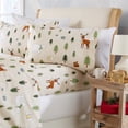 thumbnail image 5 of Great Bay Home Lodge Flannel Sheet Set - 100% Turkish Cotton - Double Brushed - Queen, Wildlife, 5 of 6