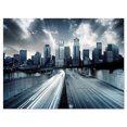 thumbnail image 2 of City with Blue Tint - Cityscape Canvas Print, 2 of 3
