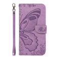 thumbnail image 6 of SaniMore Wallet Case for iPhone 7 / 8 / SE 2022 & 2020, PU Leather Embossed Butterfly Flip Folio Cover Card Holder [Kickstand][Wrist Strap] All Arpund Protective Shockproof Shell, Purple, 6 of 18
