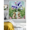 thumbnail image 3 of Spring Easter Sheer Curtains 72 Inch Length 2 Panels for Living Room, Purple Floral Summer Botanical Ombre Voile Kitchen Curtain Set, Luxury Privacy Drapes Window Treatment for Bedroom, 3 of 7