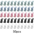 thumbnail image 2 of 50pcs Clothes Hanger Connector Hooks Plastic Space Saving Cascading Hanger Hooks Closet Organizers Space Saver Hanger Extenders for Clothes Closet Wardrobe Storage, 5 Colors, 2 of 7