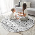 thumbnail image 3 of Black and White Halloween Ghosts Round Blanket,Comfortable Soft Flannel Throw Blanket,All Season,Warm Lightweight Blankets for Sofa Bed Couch Living Room Chair 47"x47", 3 of 5