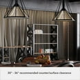 thumbnail image 5 of Hunter - Rafner 1-light Natural Black Iron, Medium Size Pendant Light, Dimmable, Geometric Shaped, for Bedrooms, Dining, Living Rooms - 19453, 5 of 7