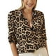 thumbnail image 1 of Puntoco Blusa con estampado de leopardo de manga larga con botones sueltos para mujer Puntoco Puntoco-5178, 1 of 7