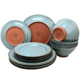 Gibson Elite Terranea 12 Piece Dinnerware Set in Teal