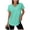 #0448-Green, variant on Womens V Neck Curved Hem Tops Loose Fit Short Sleeve Curved Hem Casual Tops Workout Tees Gift