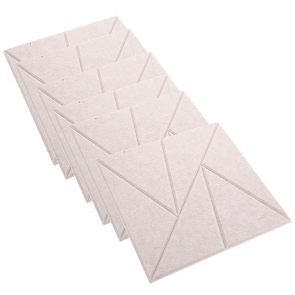 HONMEET 6-Pack Beige Acoustic Panels Self-Adhesive Soundproofing Noise Reduction Polyester Fiber for Studio and Home