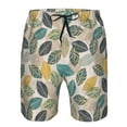 thumbnail image 3 of Logiee Vintage Leaves Print Mens Swim Trunks Quick Dry Board Shorts,Breathable Hawaii Beach Shorts Swimwear Bathing Suits-Large, 3 of 6