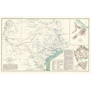 Texas New Mexico - US War Dept 1857 - 23.00 x 36.63 - Glossy Satin Paper