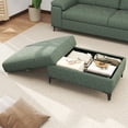 thumbnail image 5 of Modular Storage Ottoman for Sectional Sofa Chenille Upholstered Footrest Stool for Living Room Green, 5 of 9
