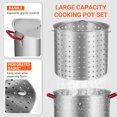 thumbnail image 4 of Seafood Boil Pot Kit – 110K BTU Propane Outdoor – 100Qt Aluminum Cooker with Strainer Basket – Crawfish, Crab, Shrimp & Lobster – Steaming & Boiling – Black + Aluminum, 4 of 6